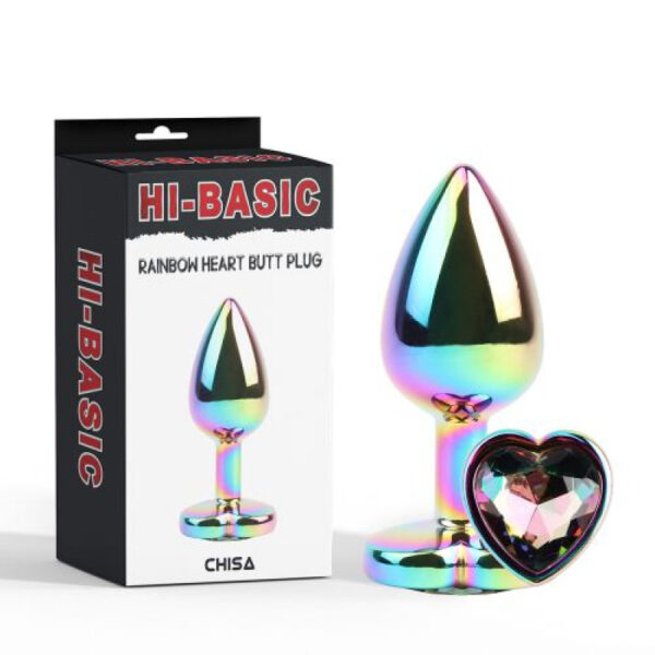 Chisa - Rainbow Metal Heart Jewelled Butt Plug - Image 4