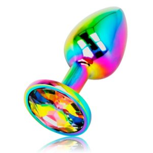 Oh Mama – Iridescent Rainbow Circle Jewelled Butt Plug Medium