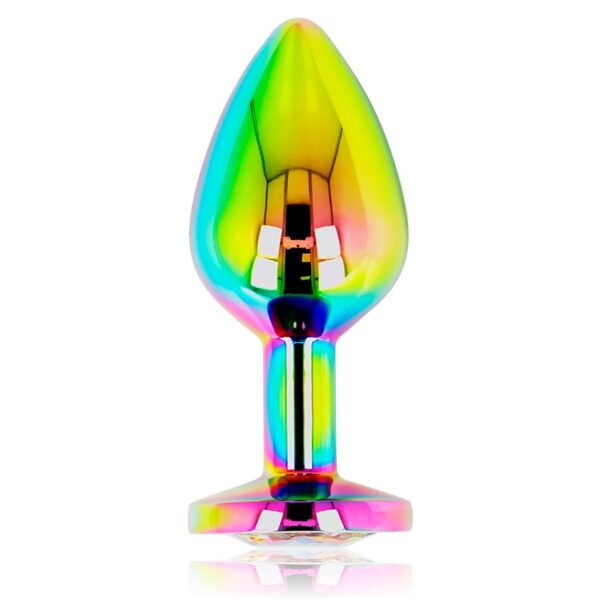 Oh Mama – Iridescent Rainbow Circle Jewelled Butt Plug Medium - Image 3