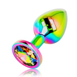 Oh Mama – Iridescent Rainbow Circle Jewelled Butt Plug Small