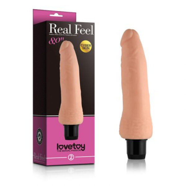 8 Inch Real Feel Cyberskin Vibrator Dildo