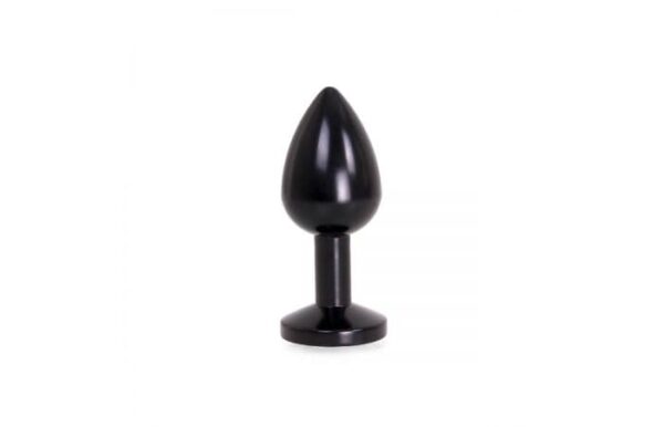 Kiotos -Aluminium Black Butt Plug Clear Gem - Image 3