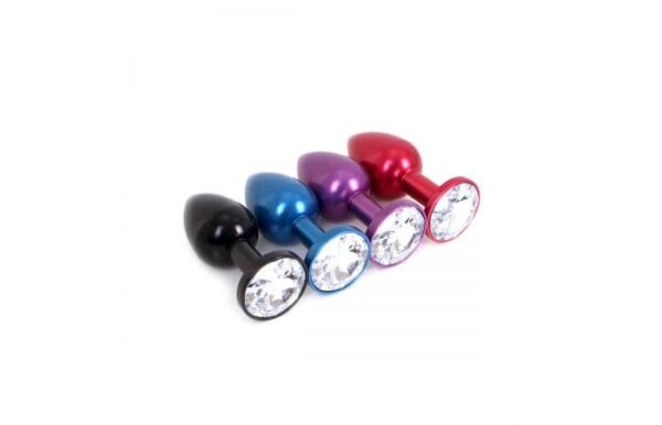 Kiotos -Aluminium Black Butt Plug Clear Gem - Image 2