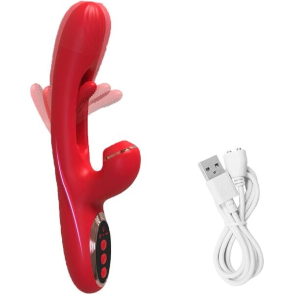 Pleasure Store - Red Fluttering Air Pulse Rabbit Vibrator - Image 2