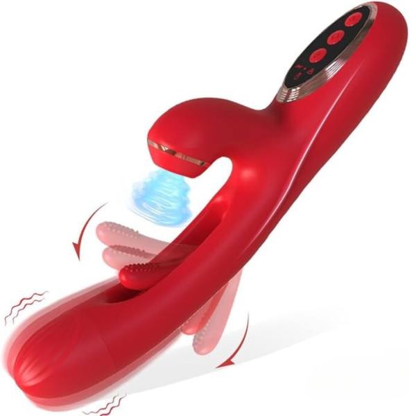 Pleasure Store - Red Fluttering Air Pulse Rabbit Vibrator