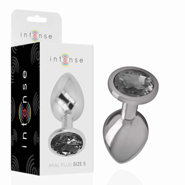 Intense - Metal Anal Plug with Black Crystal Small
