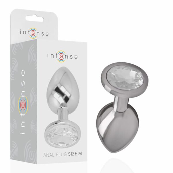 Intense - Metal Anal Plug with Clear Crystal Medium