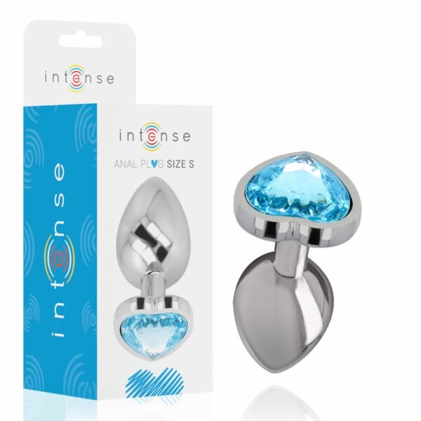 Intense - Metal Anal Plug with Blue Crystal Small