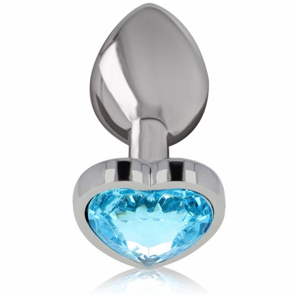 Intense - Metal Anal Plug with Blue Crystal Small - Image 2