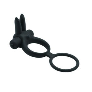 Toyz4Lovers - Soft Vibrating Rabbit Dual Cockring Black