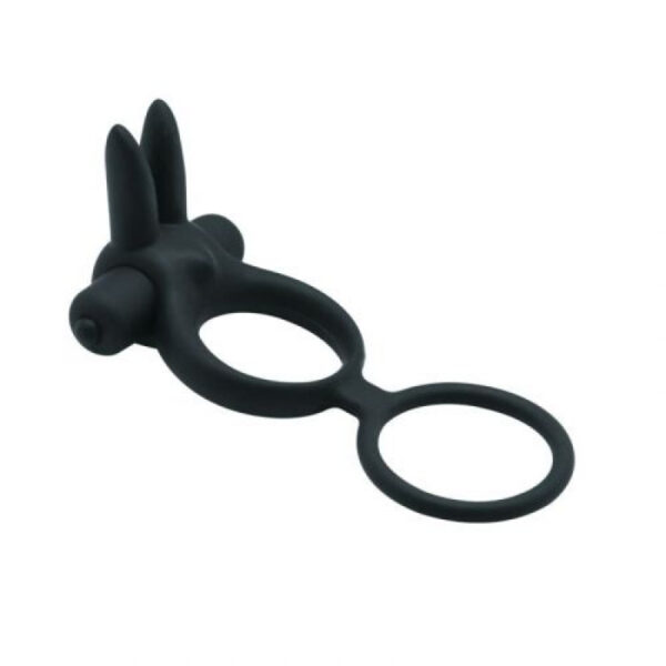 Toyz4Lovers - Soft Vibrating Rabbit Dual Cockring Black
