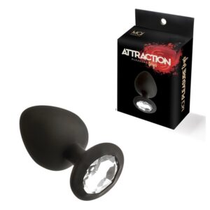 Outlet - Attraction Silicone Black Butt Plug Medium