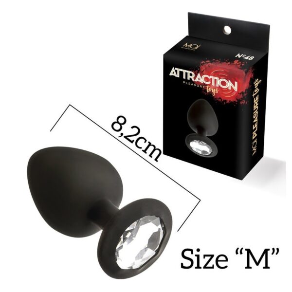 Outlet - Attraction Silicone Black Butt Plug Medium - Image 2