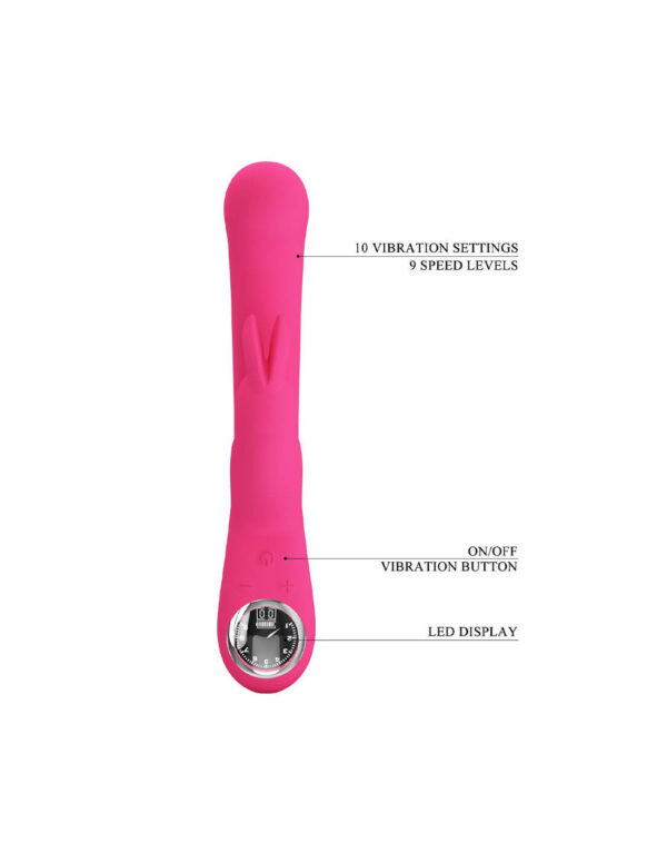 Pretty Love - Lamar Rabbit Vibrator With Digital LED Display Pink - Image 5
