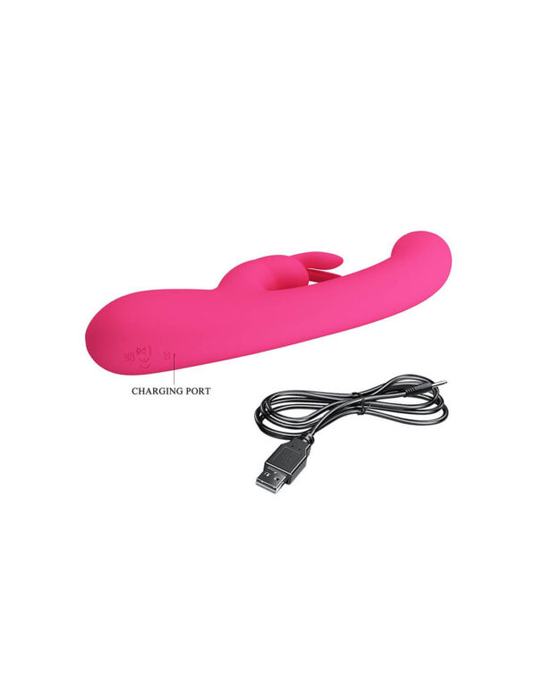 Pretty Love - Lamar Rabbit Vibrator With Digital LED Display Pink - Image 6