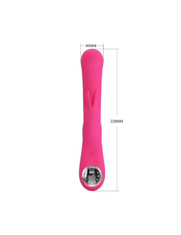 Pretty Love - Lamar Rabbit Vibrator With Digital LED Display Pink - Image 3
