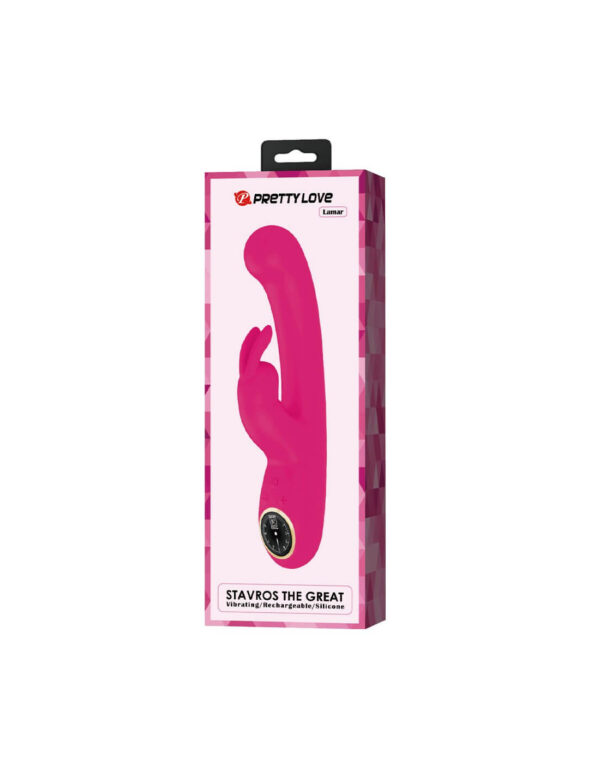 Pretty Love - Lamar Rabbit Vibrator With Digital LED Display Pink - Image 7