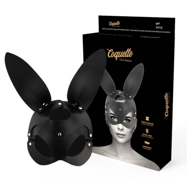 Coquette Chic Desire - Vegan Leather Mask Bunny Ears