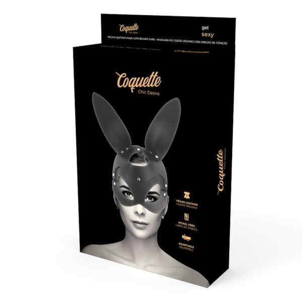 Coquette Chic Desire - Vegan Leather Mask Bunny Ears - Image 5