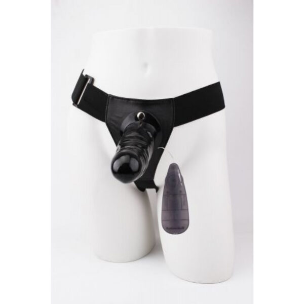 Chisa - Vibrating 7.5 Inch Hollow Strap-On Black