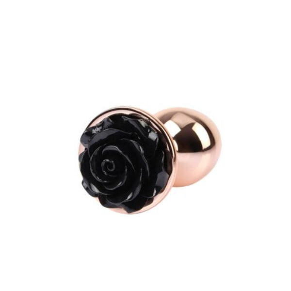 Chisa - Gold Evil Rose Anal Plug Black Small - Image 4