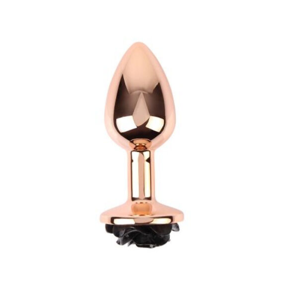 Chisa - Gold Evil Rose Anal Plug Black Small