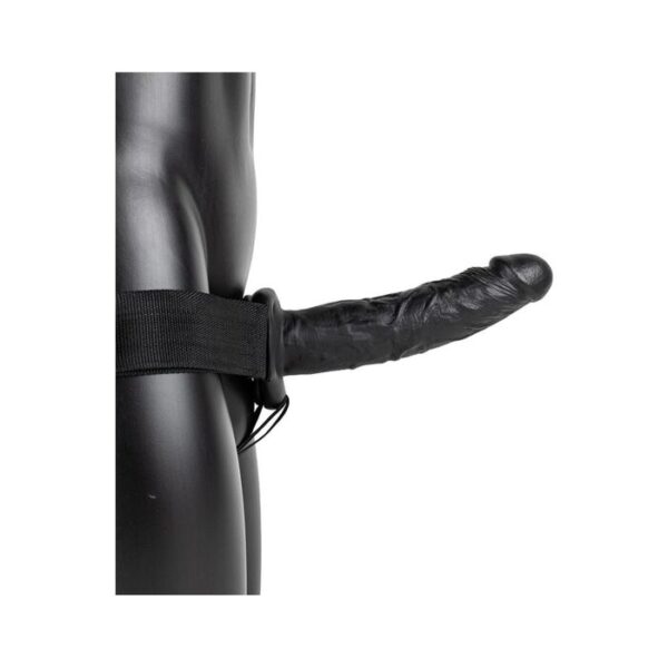 RealRock - Vibrating 8 Inch Hollow Strap-On Black