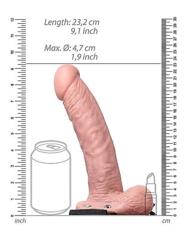 RealRock - Hollow 7 Inch Strap-On With Balls Flesh - Image 5