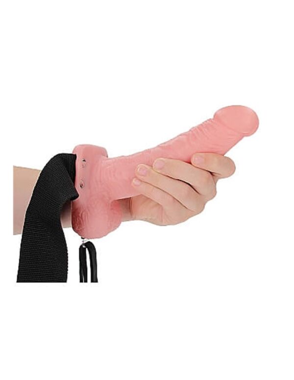 RealRock - Hollow 7 Inch Strap-On With Balls Flesh - Image 4