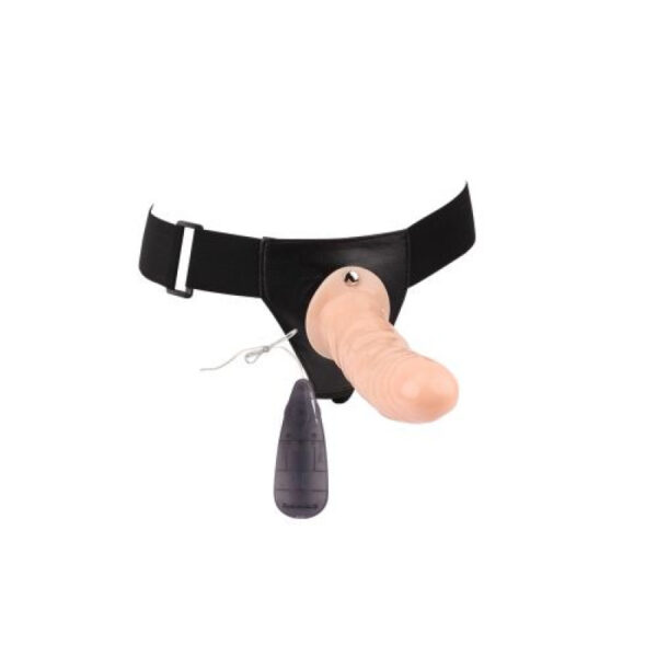 Chisa - Vibrating 7.5 Inch Hollow Strap-On Flesh - Image 3