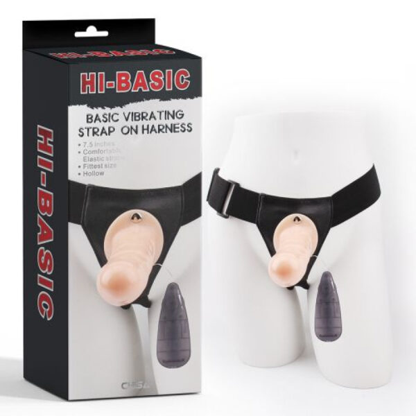 Chisa - Vibrating 7.5 Inch Hollow Strap-On Flesh