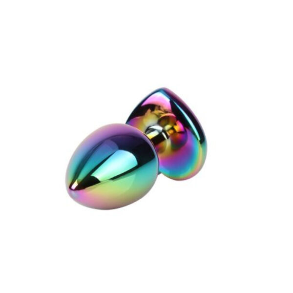 Chisa - Rainbow Heart Gem Metal Butt Plug Medium - Image 2