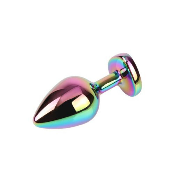 Chisa - Rainbow Heart Gem Metal Butt Plug Medium - Image 3