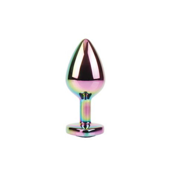 Chisa - Rainbow Heart Gem Metal Butt Plug Medium - Image 4