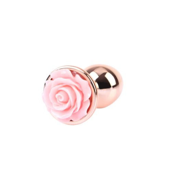 Chisa - Gold Pink Rose Anal Plug Small