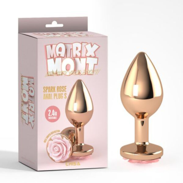 Chisa - Gold Pink Rose Anal Plug Small - Image 5
