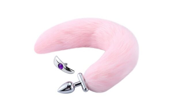 Kiotos - Screwed Pink Fox Tail Anal Plug