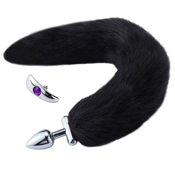 Kiotos - Screwed Black Fox Tail Anal Plug
