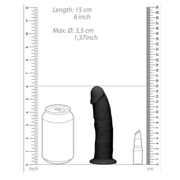 RealRock - Realistic Dildo 6 Inch Black - Image 3