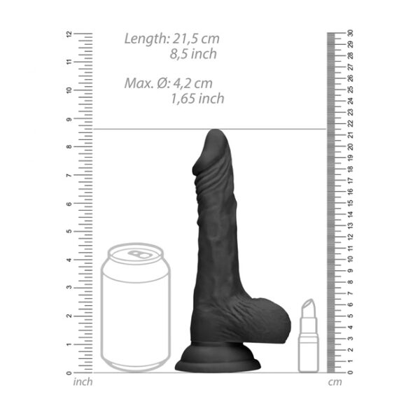 RealRock - Realistic Dildo With Balls 8 Inch Black - Image 3