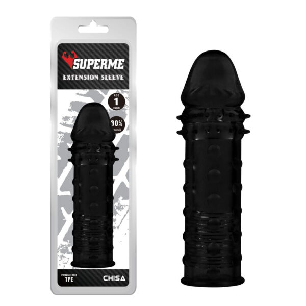 Chisa - Extension Extra Textured Penis Sleeve Black - Image 3