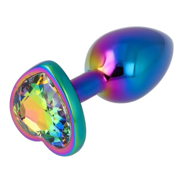 Pick&Love - No. 33 Rainbow Butt Plug With Heart Crystal Size S
