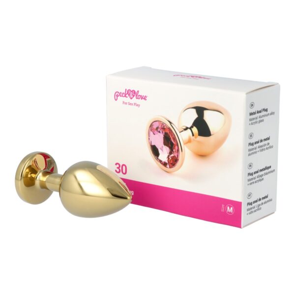Pick&Love - No. 30 Rose Gold Butt Plug With Pink Crystal Size M - Image 10