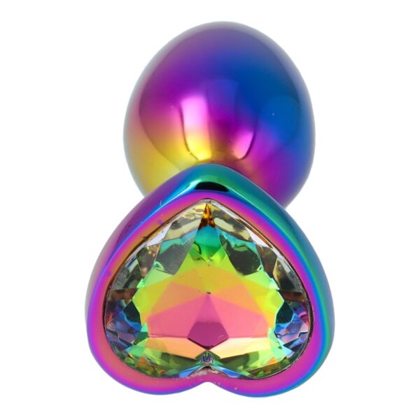 Pick&Love - No. 33 Rainbow Butt Plug With Heart Crystal Size S - Image 2