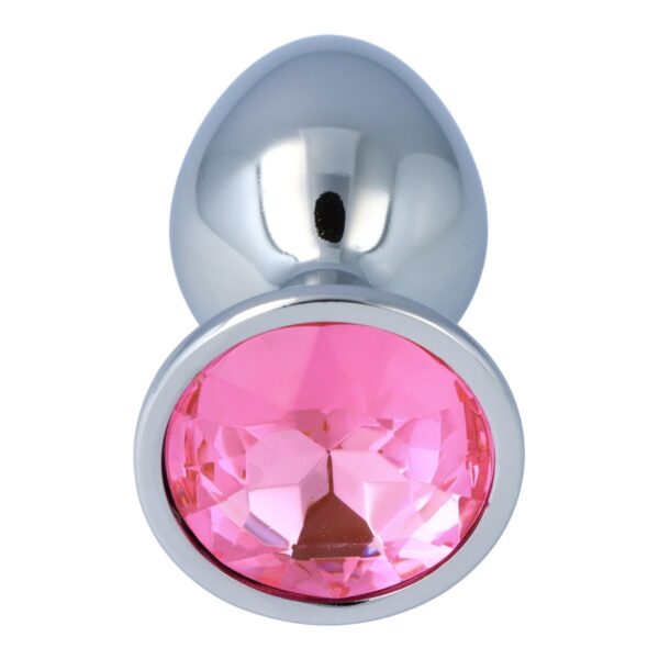 Pick&Love - No. 19 Silver Butt Plug With Pink Crystal Size S - Image 3