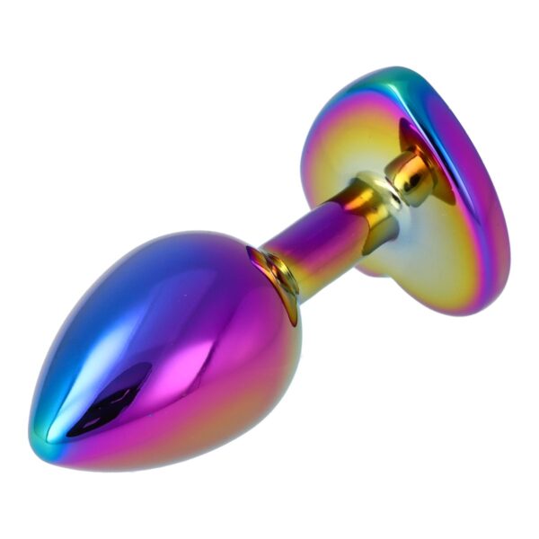 Pick&Love - No. 33 Rainbow Butt Plug With Heart Crystal Size S - Image 4