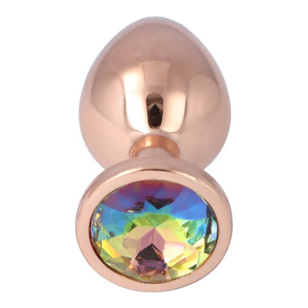 Pick&Love - No. 42 Rose Gold Butt Plug With Multicolour Crystal Size M - Image 2