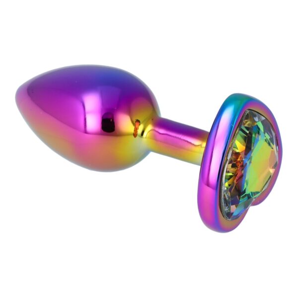 Pick&Love - No. 33 Rainbow Butt Plug With Heart Crystal Size S - Image 6