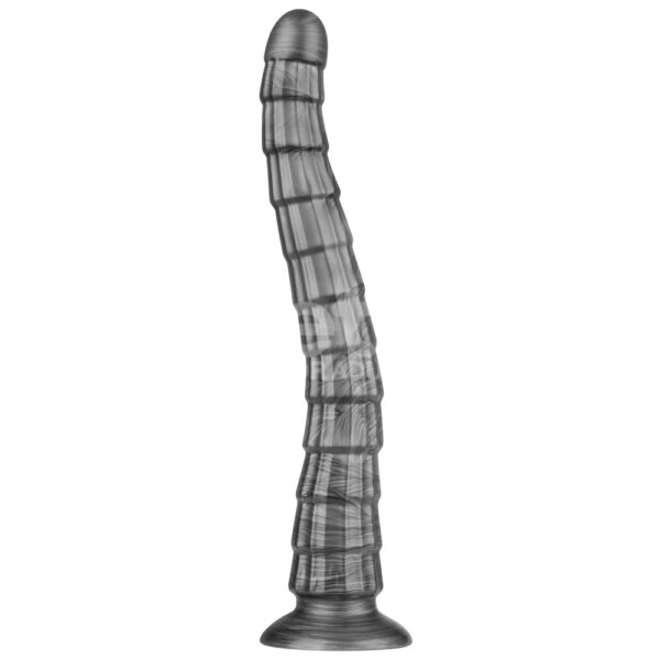 Lovetoy - 14.5" King Sized Vibrating Vibrax Slider Dildo Silver - Image 2