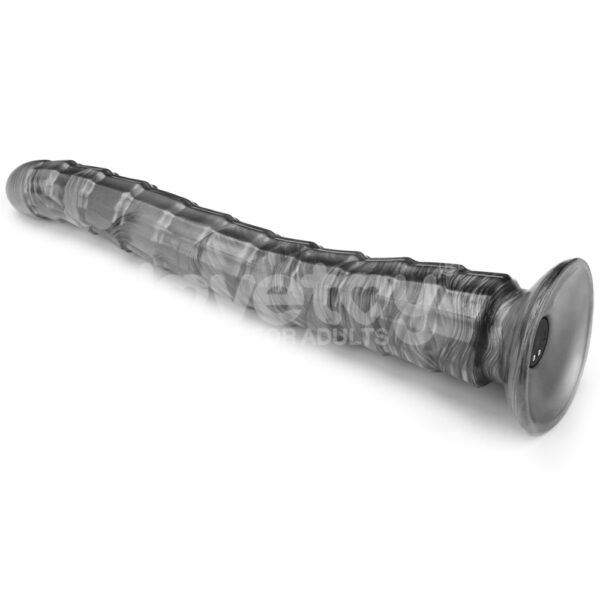 Lovetoy - 14.5" King Sized Vibrating Vibrax Slider Dildo Silver - Image 5